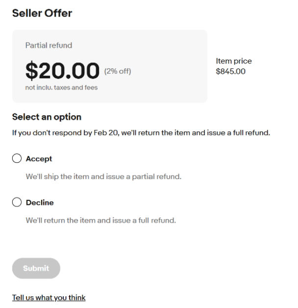 バイヤーへの通知画面